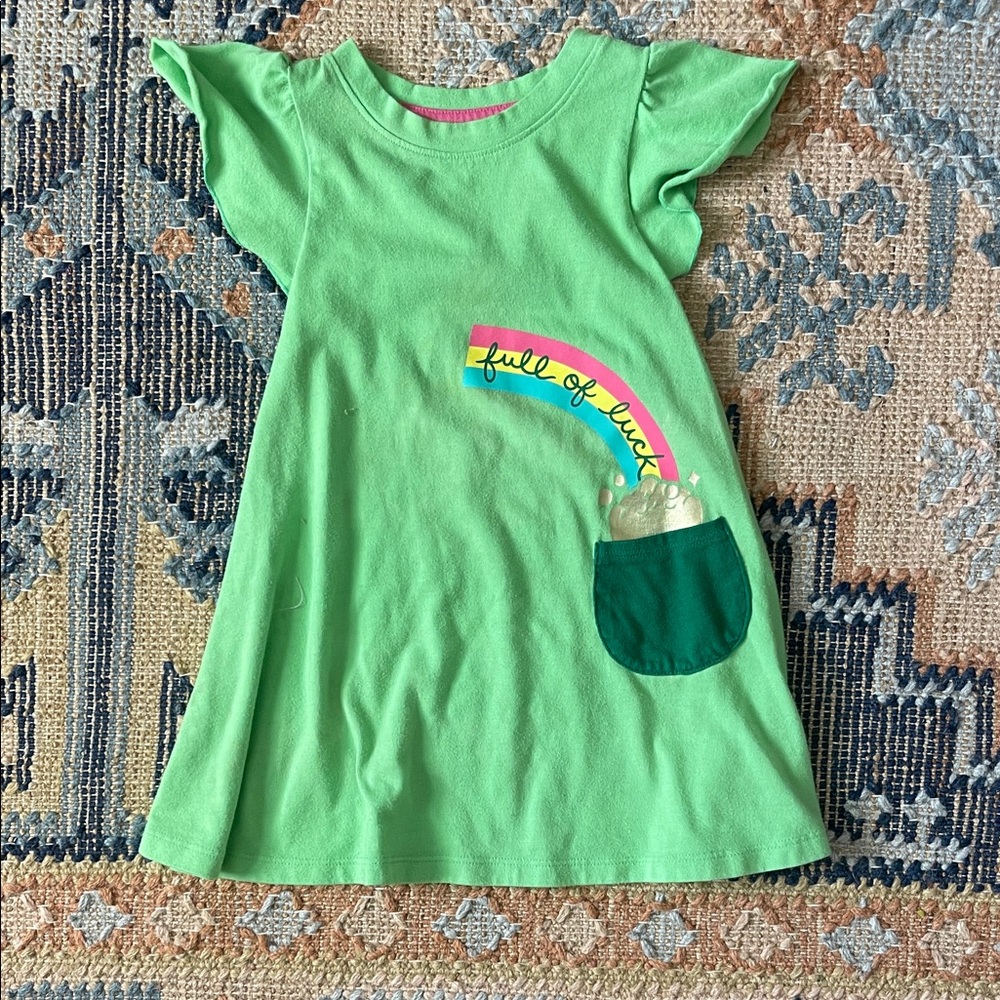 Cat & Jack Light Green Tee with Pink Trim